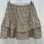 Madewell NWT  Flannel Cream Pull-On Floral Tiered Mini Skirt Sz S Photo 8