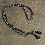 Beaded Eyeglass Chain in Black and Blue Photo 0