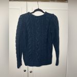 L.L. Bean Heritage Cotton Cableknit Fisherman Sweater Blue Size M Photo 6