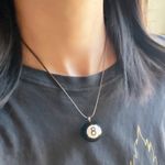 Handmade big 8 ball y2k grunge funky unisex simple brown necklace🎲8️⃣🖤 Photo 7