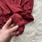 Lulus  Red Wrap Bodysuit Short Sleeve Photo 3