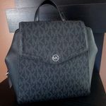 Michael Kors $398 MD BLACK PEBBLED LEATHER BACKPACK LOGO COVERED "FREYA" NWT Photo 0