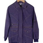 Vintage Denim 24/7 Purple Full Zip Jean Jacket Utility Women’s Size 14W Photo 0