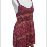 Forever 21  Red Paisley Smocked Abstract Tank Dress Large Photo 6