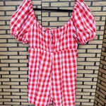 Day + Moon Pink And‎ Red Plaid Romper Size Large Photo 0