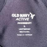 Old Navy PowerSoft High Neck Crop Tank Top Light Support Built In Bra Black L Photo 2