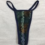 Zuliana Size S Ruffle Multi Color Thong Bikini Bottom. New With Tag. Made In USA Blue Photo 0