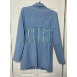 Akira  Light Blue Corset Sheer Mesh Panel Blazer Mini Dress Plunge Neck Size XL Photo 6