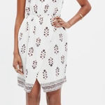 Madewell  Sandstar dress size 0 100% silk vine floral faux wrap cami ivory red Photo 0