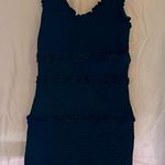 Olivaceous Smocked Ruffle Sleeveless Black Fitted Mini Dress Photo 0