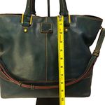 Dooney & Bourke DOONEY BOURKE Teal Leather Top Handle Adjustable Shoulder Strap Oversized Tote Photo 12