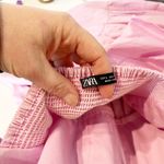 ZARA Tiered Poplin Ruffle Hem Pastel Midi Dress Pink Large Photo 2