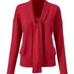 CAbi Style 3804 Tess Knit Top Tie V Neck Firebrick Red Size Medium Photo 0