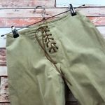 Vintage Y2K leather suede‎ lace up lowrise pants women’s 4 petite Tan Size 4P Photo 2
