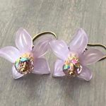 Elegant Lavender Floral Earrings with Gemstone Accents Photo 0