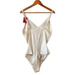 Spanx Shaping Satin Thong Bodysuit V-Neck Size Ivory Size 3X NEW Photo 2
