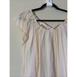 LC Lauren Conrad Lauren Conrad Pink Pleated Striped Gauzy Tie Back Blouse Shirt Top Womens Medium Photo 1