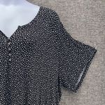 Craft And Barrow Button Blouse Size 3X Polka Dot Stretchy Casual Oversized Comfy Black Photo 3