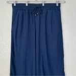 Time and Tru Linen Blend Navy Blue Wide Leg Pull On Pants, Sz Large Photo 1