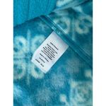 Talbots  Women's L‎ Fleece Full Zip Jacket Blue Green Snowflake Print Photo 5