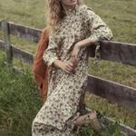 ๐DOEN๐ Alda Dress ~ 100% Silk Ivory Mulberry Vine Floral Print Small S NWT White Photo 2