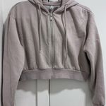 H&M Tan cropped Ladies Hooded Sweatshirt jacket Photo 0