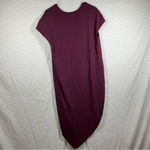 Universal Standard Maroon V Neck Short Sleeve Midi Dress Photo 5