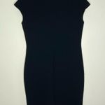 Max Mara  Little Black Dress Noir Solid Cap Sleeve Short Cinched Chest Made Italy Photo 5