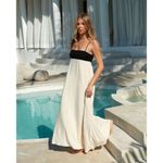 NIA Clove Dress in Ecru XSmall New Womens Maxi Long Casual Gown Black Size XS Photo 8