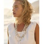Free People Maui Shell Necklace Bohemian Beach Neutral Natural Resort Vaca NEW Photo 7