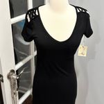 Glitz  Black Cold Shoulder Cutout Dress Photo 11