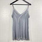 Victoria's Secret XL Silver Shimmer Chemise Pajama Slip Lace Trim Sleepwear Photo 1