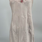 Adonna  sleeveless silky nightgown, lace and floral accents, soft pink size Small Photo 0