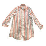 Artisan NY  Women's Large 100% Linen Striped Collared Long Sleeve T-Shirt‎ Dress Photo 0