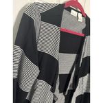kim rogers Black/white Striped Open Cardigan, XL Photo 2