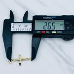 ❤️ 10k solid gold pendant cross ❤️ Small crucifix Jesus 26mm long cross White Photo 3