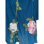 Anthropologie Varun Bahl Hydrangea Floral Dress Blue Applique Embroidery Sz 0 Photo 6