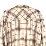 Democracy Plaid Light Shacket Jacket Ivory Beige Brown Size Large Photo 5