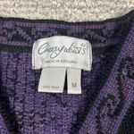 Cherry Lewis Sweater Womens Medium Purple Wool Floral Tapestry Cardigan England Photo 1