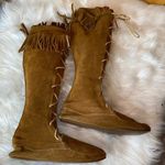 Minnetonka Knee High Leather Lace Up Moccasins 7 Photo 2