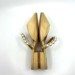 Lulus Hershie Champagne Satin Pearl Mules Women's 7 US Photo 6