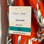 Taylor NWT Floral Halter Midi Dress Flower Print Sleeveless Summer 14‎ Orange Photo 8