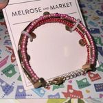 Melrose and Market Melrose‎ & Market bracelet beaded pink brass adjustable boho Photo 0