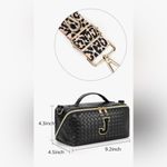 New!Black Woven Travel Toiletry Bag with Gold X Guitar Crossbody Strap Black Photo 5