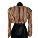 Papaya Crop Top M Red and Rand Stripe V Neck Crop Top Photo 3