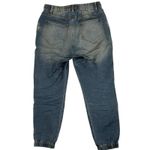 Driftwood  River Bloom Joggers Womens M Blue Embroidered Soft Denim Floral Pants Photo 2