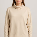 Outdoor Voices Cozy Mock Neck Sweatshirt Almond Beige Size M Photo 0