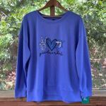 Mondetta Women's Blue "Peace Love Sharks" Sweatshirt Size XL. NEW Photo 0