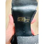 90s Black Velvet Heels Size 9.5 Retro Formal Block Heels Open Toe Photo 2