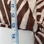 Princess Polly  Women's Patterned Tie Front‎ Cropped Top White Brown Size 4 Photo 8